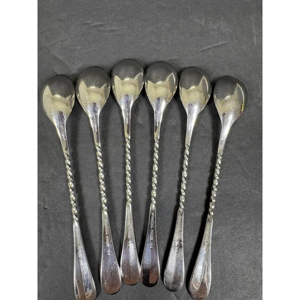 Vintage International Stainless 18/8 Japan Twisted Handle Spoons Set of 6
